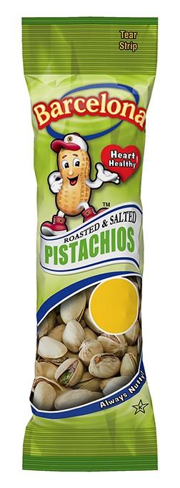 Product image Barcelona Roasted & Salted Pistachios 1oz Green plastic film package