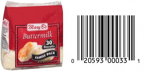 Product image and UPC 2059300034 MARY B’S SOUTHERNMADE FAMILY PACK BISCUITS 60OZ.jpg