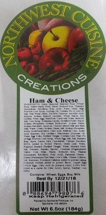 Product label, Northwest Cuisine Creations, Ham & Cheese