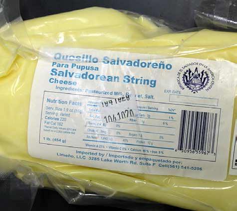 Product image, Salvadorean String Cheese block, Limeno, LLC