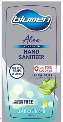 “Image 2 - Blumen Clear Advanced Hand Sanitizer, 3.4 oz front label”