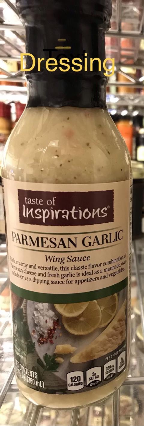 Taste of Inspirations Parmesan Garlic Wing Sauce, 12 oz.