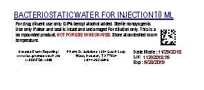 Representative label, bacteriostatic water for injection