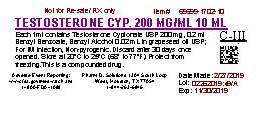 Representative label, testosterone cypionate