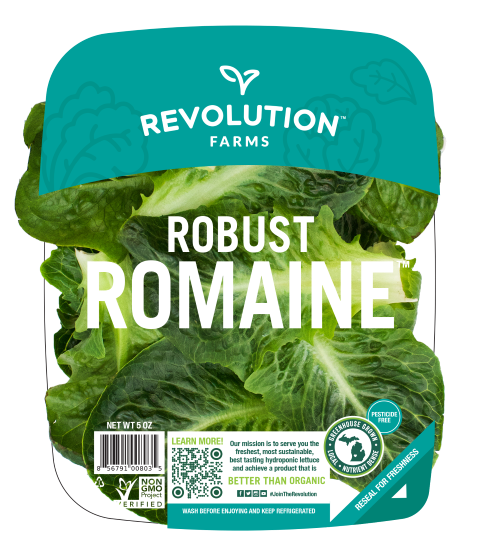 Image 5 – Labeling, Revolution Farms, Robust Romaine, 5 oz