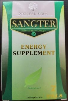 Front of Package, SANGTER Energy Supplement, 3000mg