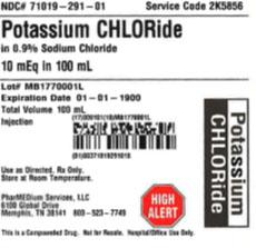 Service code 2K5856, 10 mEq Potassium Chloride in 0.9% Sodium Chloride 100 mL in 150 mL Intravia Bag.jpg