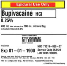 Service code 2K8120, 0.25% Bupivacaine HCl (Preservative Free) in 0.9% Sodium Chloride.jpg