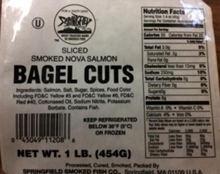 Springfield, Sliced Smoked Nova Salmon, Bagel Cuts
