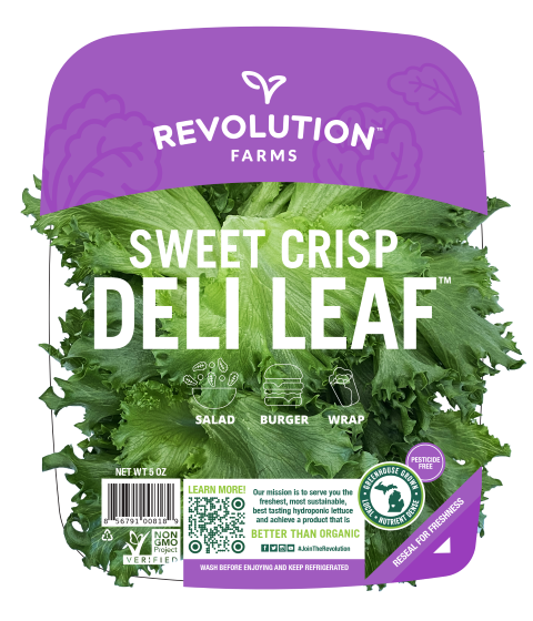 Image 8 – Labeling, Revolution Farms Sweet Crisp Deli Leaf 5 oz