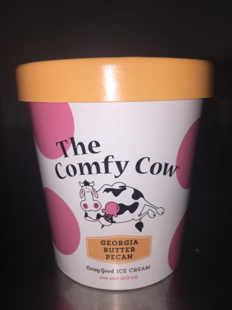 The Comfy Cow Georgia Butter Pecan, PINT – 473 mL, UPC 852009005285