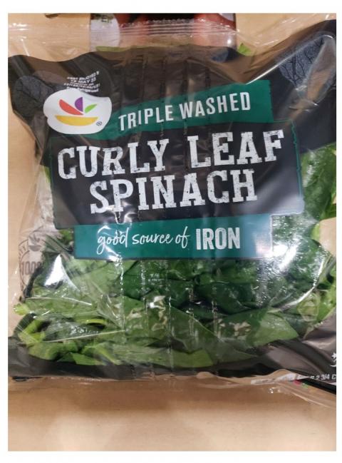 Product image, Triple Washed Curly Leaf Spinach