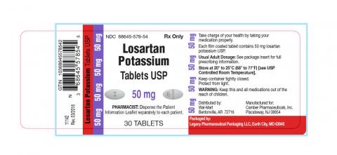 Losartan Potassium Tablet USP 50 mg, product label