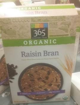 Product image, front view of box, 365 Everyday Value Organic Raisin Bran Raisin Bran 15 oz