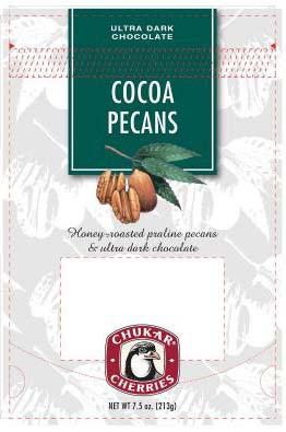 Image 2 - Ultra Dark Chocolate Cocoa Pecans, Front Label, Net Wt. 7.5 oz