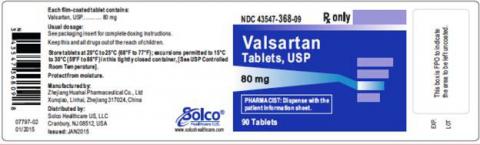 Valsartan 80 mg strength, 90 ct bottle