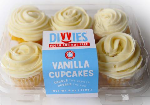 Label, Vanilla Cupcakes with Vanilla Frosting