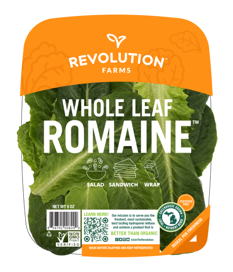 Image 10 – Labeling, Revolution Farm Whole Leaf Romaine 5 oz