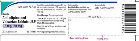 “Amlodipine and Valsartan Tablets USP, 5 mg/160mg, 30 Tablets”