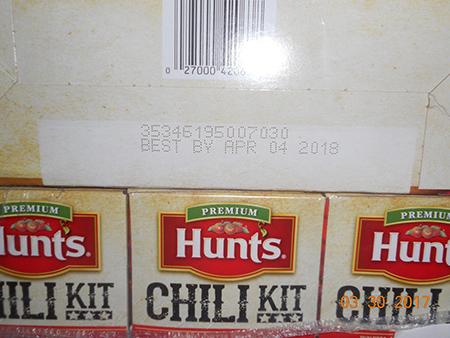 Hunt's Chili Kit, Best by APR 4 2018"