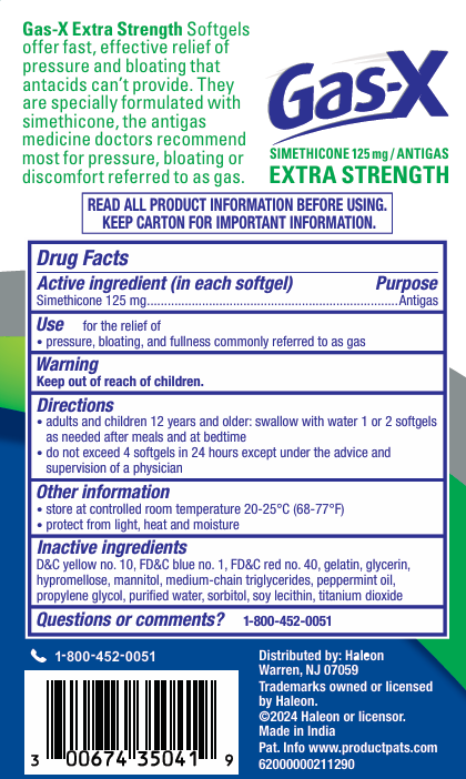 Photograph of Back of Carton Gas-X Extra Strength Softgels (72 ct.)