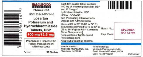 Image 1 - Losartan Potassium and Hydrochlorothiazide 100mg/12.5mg Tablets 90ct