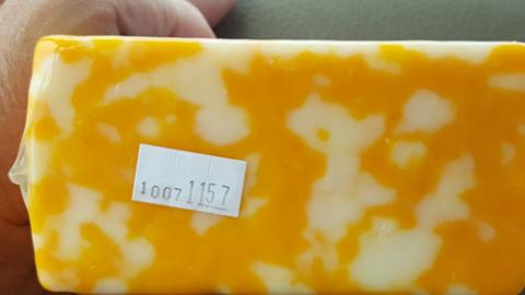 Picture of cheese with code