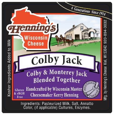 Label, colby jack cheese