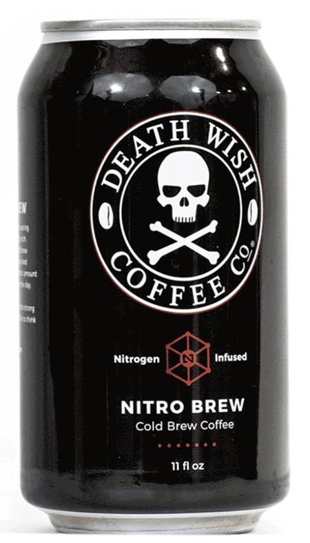 Photo:  Death Wish Coffee Co. Nitro Cold Brew Coffee Front Panel – Nitrogen Infused, 11 Fluid Oz