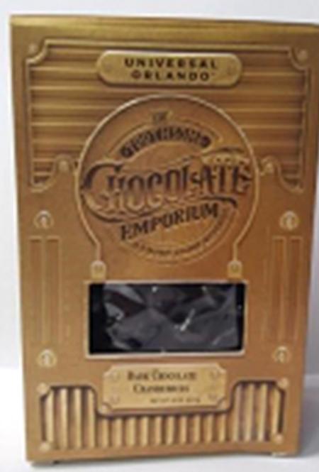 Front Package:  UNIVERSAL ORLANDO  TOOTHSOME CHOCOLATE EMPORIUM DARK CHOCOLATE CRANBERRIES