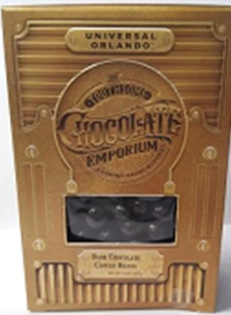 Front Package:  UNIVERSAL ORLANDO  TOOTHSOME CHOCOLATE EMPORIUM DARK CHOCOLATE COFFEE BEANS