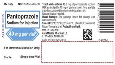 Pantoprazole Sodium for Injection, 40 mg per vial, Sterile Single Dose Vial