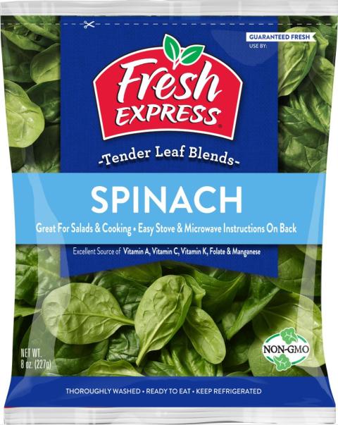 Labeling, Fresh Express Spinach (Front)