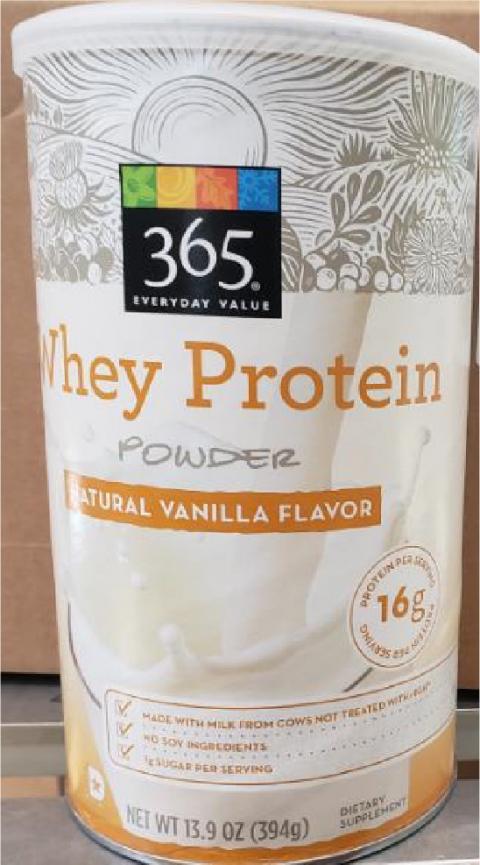 Product image front 365 Everyday Value Why Protein Powder Natural Vanilla Flavor NET WT 13.9 OZ (394g)