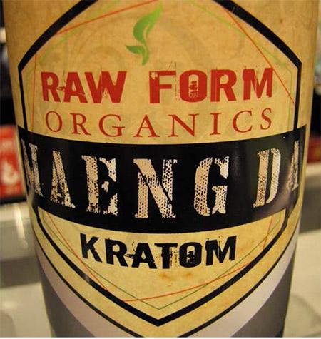 Front label, Raw Form Organics Maeng Da Kratom Ivory White