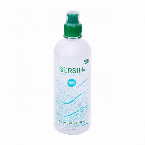 Bersih Hand Sanitizer Gel, 16.9 oz bottle, Front Label with green cap