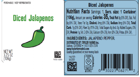 Hannaford — Diced Jalapenos 3.75oz (UPC 030223082712)