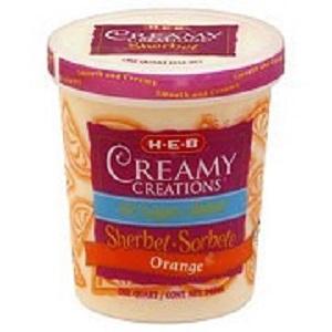 HEB CC NSA Orange Sherbet, Quart, UPC 4122083895