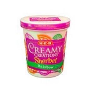 HEB CC Rainbow Sherbet, Quart, UPC 4122097260