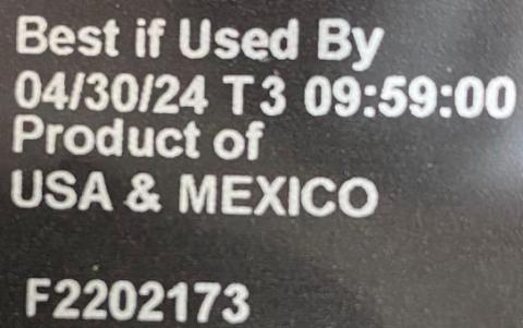 BEST IF USED 04/30/24 T3 PRODUCT OF USA & MEXICO F2202173