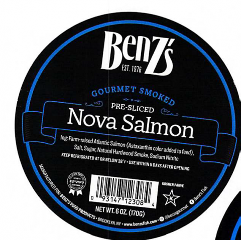 11.	Benz’s Gourmet Smoked Pre-Sliced Nova Salmon, 6 oz