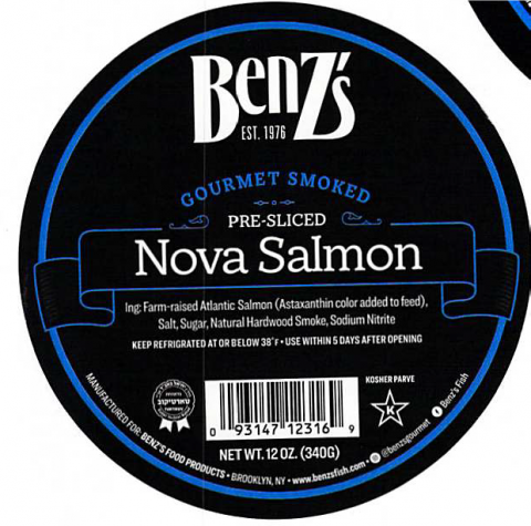 13.	Benz’s Gourmet Smoked Pre-Sliced Nova Salmon, 12 oz