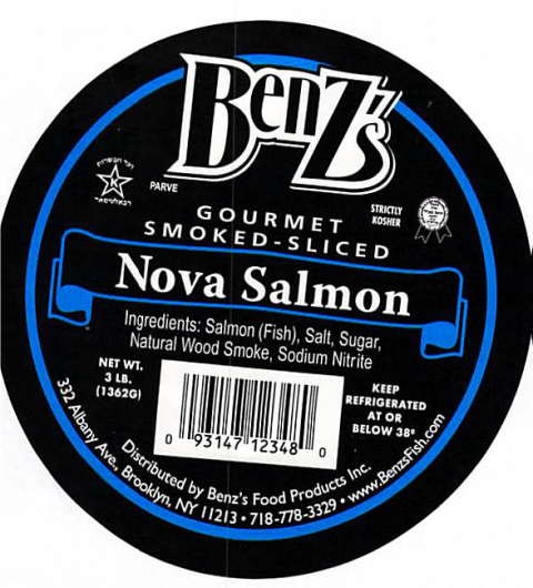 14.	Benz’s Gourmet Smoked-Sliced Nova Salmon, 3 lb