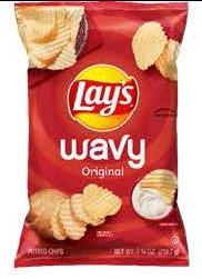 Product label Wavy Lay’s Original Potato Chips 7 ¾ oz (219.7 g)