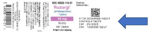 Image 2 - Label – Ruzurgi (amifampridine) 10 mg, RX Only, 100 Tablets