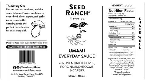 Image 1 – Labeling, Seed Ranch Flavor Co, Umami Everyday Sauce