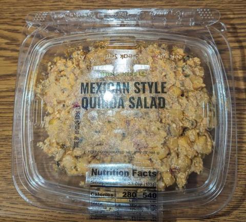 “Mexican Style Quinoa Salad, Keep Refrigerated”