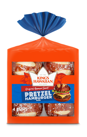 King's Hawaiian Pretzel Hamburger Bun, UPC 73435000365