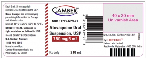 Image 1 - Container Label, Atovaquone Oral Suspension, USP 750mg/5mL