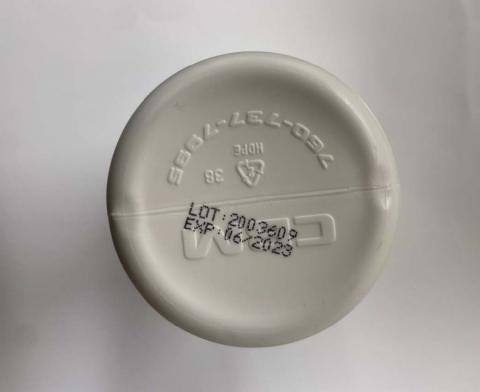 Product Image Lot code and expiration date on bottom of bottle.